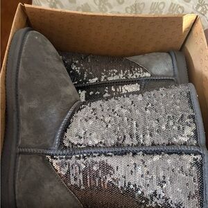 Lamo Silver Sequin Women's Boots